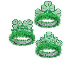 Beistle 33060-50 Diadem, St. Patrick Regal Diadem, verschiedene Designs, 50 Stück