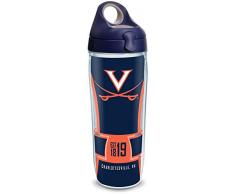 Tervis 1324860 Virginia Cavaliers Spirit Isolierbecher mit Wrap und marineblauem Reisedeckel, 453 ml, Tritan, transparent marineblau, mit grauem Deckel 24 oz farblos