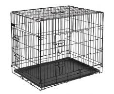 Kerbl 81365 Gittertransportbox, klappbar, 76 x 54 x 64 cm, 2 Türen, schwarz