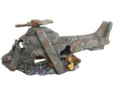 Ellie-Bo Dekoration für Aquarien, Helikopter-Wrack, aus Kunstharz, handbemalt, 29 x 11,5 x 13 cm