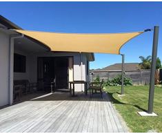 SUNNY GUARD Sonnensegel, quadratisch, UV-Schutz, für Außen, Terrasse, Garten 12x16 Sand