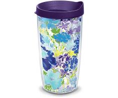 Tervis Thermobecher mit Wickeltuch, Deckel Royal Purple lila (Royal Purple) Deckel 16 oz - Tritan farblos
