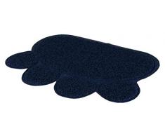 Trixie 40383 Vorleger für Katzentoiletten, Pfote, PVC, 60 × 45 cm, dunkelblau