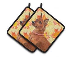 Carolines Treasures BB9963PTHD Afghanischer Hound Fall dekorierter Topflappen, 7,5 H x 7,5 W, mehrfarbig Zwergpinscher 7.5HX7.5W mehrfarbig