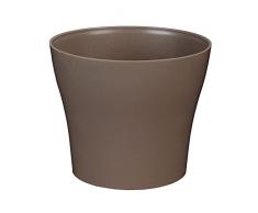 greemotion Ãbertopf Tulipan ca. 24 cm, Blumentopf in Taupe, PflanzkÃ¼bel aus Kunststoff, BlumenkÃ¼bel Rund fÃ¼r Innen & AuÃen, Pflanztopf Balkon & Terrasse, PflanzgefÃ¤Ã Garten, Pflanzen-ZubehÃ¶r