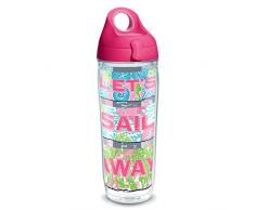 Tervis Sail Away Wrap Klar Innen Wasser Flasche mit rosa Deckel, 24 oz