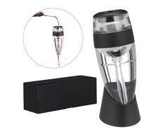 Relaxdays Wein Dekantierer Set, mit Weinfilter, im Geschenk Beutel, Dekanter für Rotwein, Glas, PP, schwarz-transparent