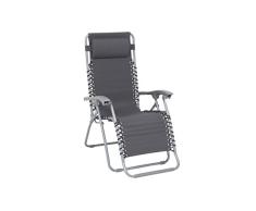 greemotion Gartenliege Teramo in Grau-Sonnenliege klappbar-Klappliege mit Polster am Kopfteil-Liegestuhl für Camping, Strand, Garten, Terrasse & Balkon, 6,5 x 9,5 x 2,6 cm