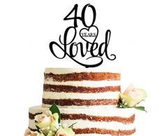 Acryl Birthday Kuchen Topper 40 schwarz