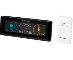 Bresser Wetterstation Funk mit Außensensor Temeo Life mit Farbdisplay, Schimmel, Frost und Hitzewarnung, Wettertrend