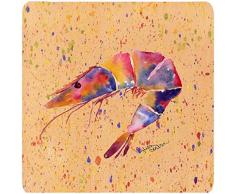Caroline s Treasures 8465 FC Garnelen Schaumstoff Untersetzer (4 Stück), 8,9 cm H x 8,9 cm W, multicolor
