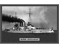 Schatzmix SMS Ostfriesland kriegschiff Boot Metal Sign deko Sign Garten Blech