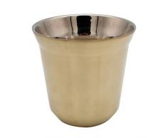 Dianoo Kaffeetasse Espressotassen Aus Edelstahl Doppelwandig Thermisch Isoliert Kapsel Kaffeebecher Helles Gold