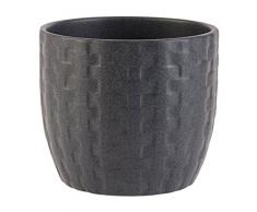 Soendgen Keramik Blumenübertopf, Kiruna Nature, strukturschwarz, 14 x 14 x 12 cm, 0109/0014/2207