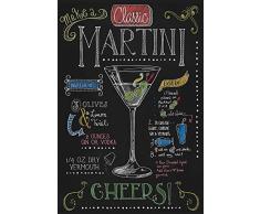 Schatzmix Cocktails Rezepte Recipe Martini Vodka Vermouth Alkohol schwarz Hintergrund Metal Sign deko Sign Garten Blech