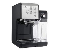 Breville PrimaLatte II Kaffee- und Espressomaschine VFC108X-01, 19 bar, für Kaffeepulver oder Pads geeignet, Integrierter automatischer Milchschäumer, schwarz/silber