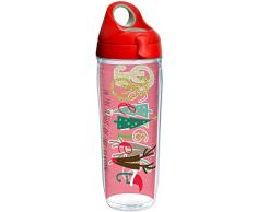 Tervis 1268426 Holiday Believe Thermobecher mit Wickel und rotem Deckel 24 oz Water Bottle durchsichtig