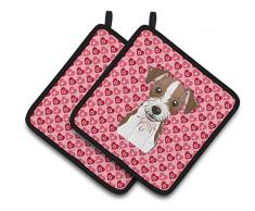Caroline s Treasures bb5272pthd Jack Russell Terrier Herzen Paar Topflappen, 7.5h X 7,5 W,Multicolor