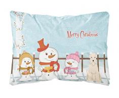 Carolines Treasures BB2392PW1216 Merry Christmas Carolers weicher beschichteter Weizen-Terrier-Stoff, dekoratives Kissen, 30,5 cm H x 40,6 cm B, Mehrfarbig