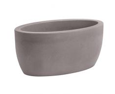 hydroflora 63001720 Nicoli ovale Pflanzschale Athena, ash, 50 x 29 x 23 cm