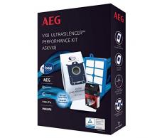 AEG ASKVX8 Performance Kit für VX6-8 (Beutel & Filter, 4 original s-Bag Staubsaugerbeutel GR 201S, 1 Motorfilter, 1 Allergy Plus Filter waschbar, 4er Pack s-Fresh Duftgranulat, weiß)
