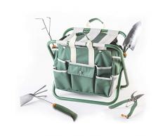 Domus Stile Hocker mit Giardinaggio Sbabello, Verde-Crema