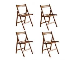 Italiadoc 4er-Set Klappstühle Klassisch legno noce