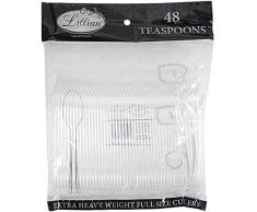 Lillian Tischsets 48 Stück Premium Kunststoff Teelöffel farblos