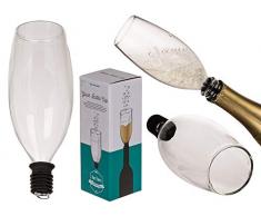 Out of the Blue 79/4978 - Glas Flaschenaufsatz mit Silikondichtung Sektglas, ca. 16 cm