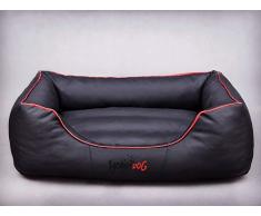 HobbyDog Hundebett Hundesofa Hundekorb Tierbett Verschiedene Größen und Farben Cordura Comfort (XXL - 110x90x25, 3 - schwarz mit rot)