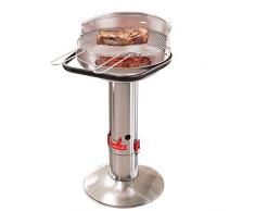 Säulengrill rund Standgrill höhenverstellbar 100-cm hoch Grillrost Ø 47,5-cm mit Quick-Stop