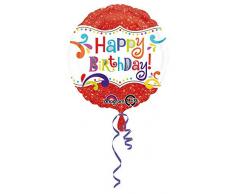 amscan Glitzer Happy Birthday Folienballon Folie Mehrfarbig