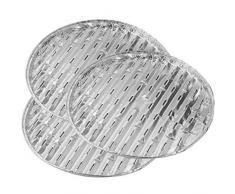 Fackelmann Grillschalen rund 33x1,5 cm 3 Stück aus Aluminium, silber, 33x15x2.5 cm, 42444