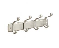InterDesign 54175EU York Lyra Wandmontierte 4-er Hakenleiste, satiniert