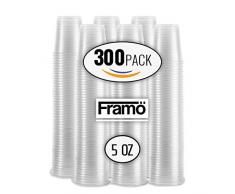 Framo Einweg-Eistee, Saft, Soda, und Kaffeegläser für Party, Picknick, Grill, Reisen und Veranstaltungen, 150 ml, transparent