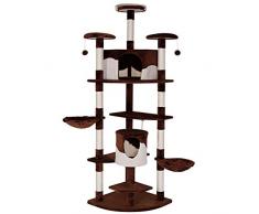 dibea KB00706, XXL Kratzbaum, Höhe 200 cm (als Eck-Kratzbaum geeignet), Kletterbaum für Katzen, beige / braun
