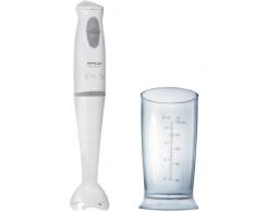 SENCOR SHB 4110WH Stabmixer (400 Watt, Ergonomisch geformter Griff Edelstahl-Hackmesser) weiß
