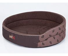 HobbyDog Schaumstoff Hundebett, Größe 9, hell braun mit Pfoten