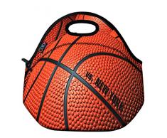 ICOLOR Basketball Insulated Neoprene Lunch Bag Tote Handbag lunchbox Food Container Gourmet Tote Cooler warm Pouch For School work Office by ICOLOR