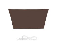 Relaxdays Sonnensegel Trapez, wasserabweisend, UV-beständig, Spannseile, Terrasse, Balkon, Pool, Maße 3x5,5x4x4m, braun