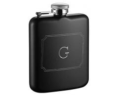 Visol Products Podova Thermoskanne mit Gravur, Buchstabe G, 170 ml, Mattschwarz