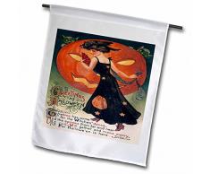 3dRose FL_6039_1 Vintage Halloween Lady in Black, Garden Flag, 12 by 18-Inch