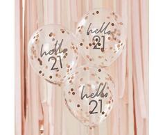 Ginger Ray Mix It Up Rose Gold Konfetti gefüllt Hello 21 Ballons Party