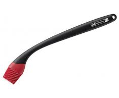 FMprofessional Silikonpinsel BBQ, Küchenpinsel mit Silikon-Borsten, hochwertiger Bratpinsel aus Silikon (Farbe: Schwarz/Rot), Menge: 1 Stück