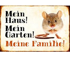 Schatzmix Mein Haus! Mein Garten! Meine Familie!Maus Mouse Metal Sign deko Schild Blech Garten