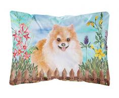 Carolines Treasures CK1278PW1216 Pomeranian #2 Spring Outdoor Canvas Kissen, Mehrfarbig
