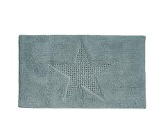 Kela 21171 Badematte, Rutschhemmend, Geeignet fÃ¼r FuÃbodenheizung, 100% Baumwolle, 100 x 60 cm, Lindano, Stern-Muster, Gletschergrau