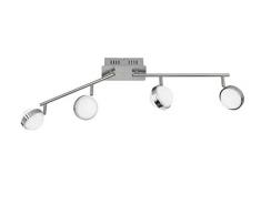 WOFI 7285.08.54.6500 A, Spot, Metall, 24 watts, Integriert, Nickel matt/Chrom, 84 x 10 x 22 cm