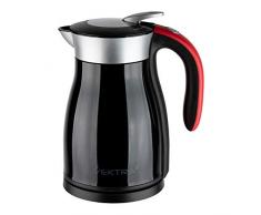 Vektra VEK-1501B Vakuumisolierter Wasserkocher 1,5 L Edelstahl Doppelwandig EU-Stecker, Thermoskanne 2in1 Warmhaltefunktion BPA-Frei Kabellos Sicherheitsverriegelung - Schwarz/Rot