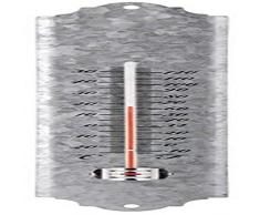 Esschert Design Thermometer, Temperaturmesser in grau aus verzinktem Metall, Größe S, Anzeige in Fahrenheit und Celsius, ca. 6,7 cm x 30 cm